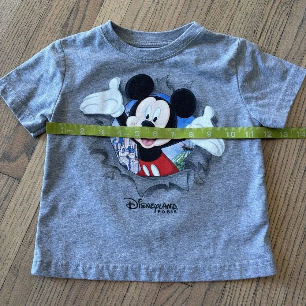 Disney Paris Mickey Mouse Gray T‎ Shirt Kids Size 2